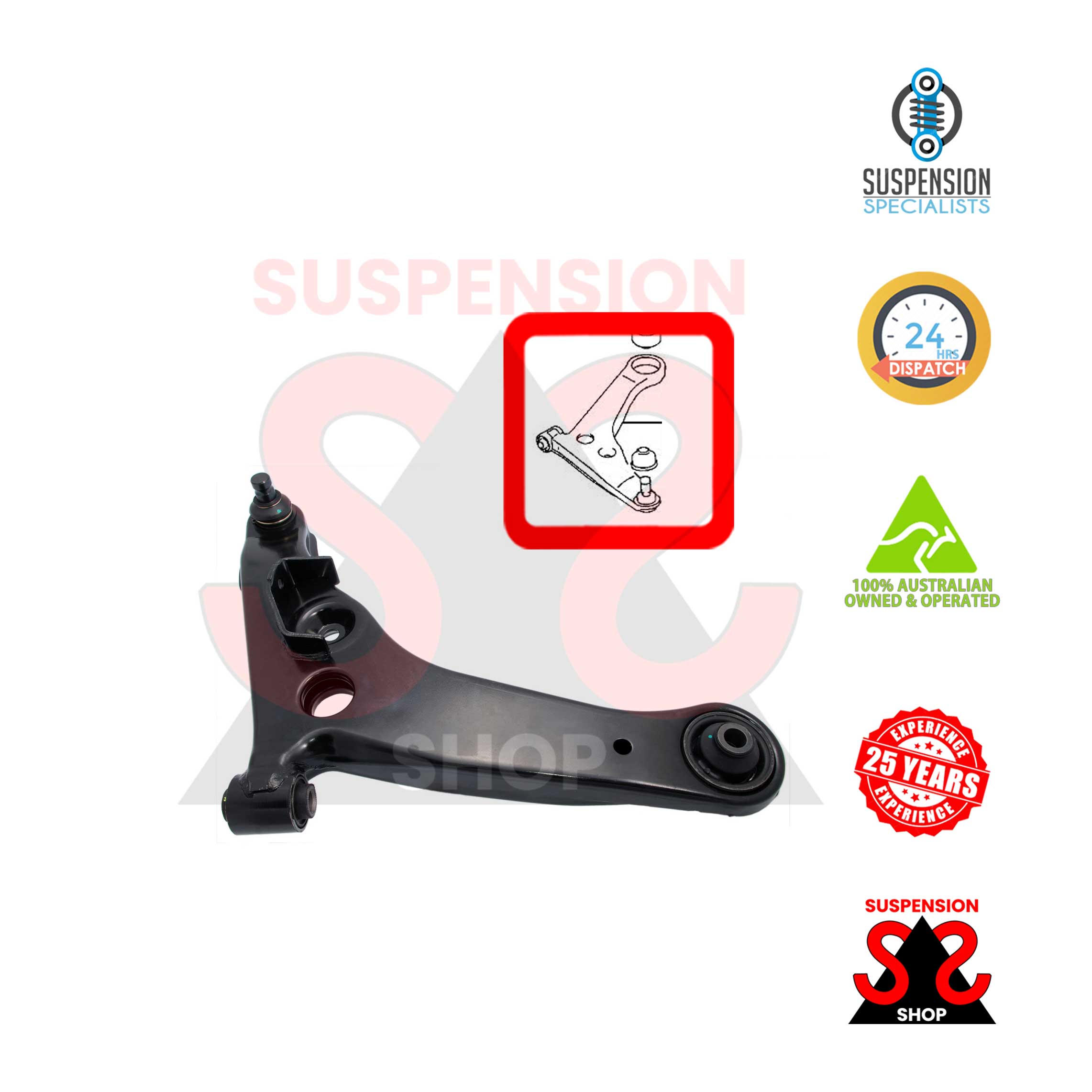 Front Right Control Arm for Mitsubishi Outlander CU2W CU4W CU5W 2001-2006