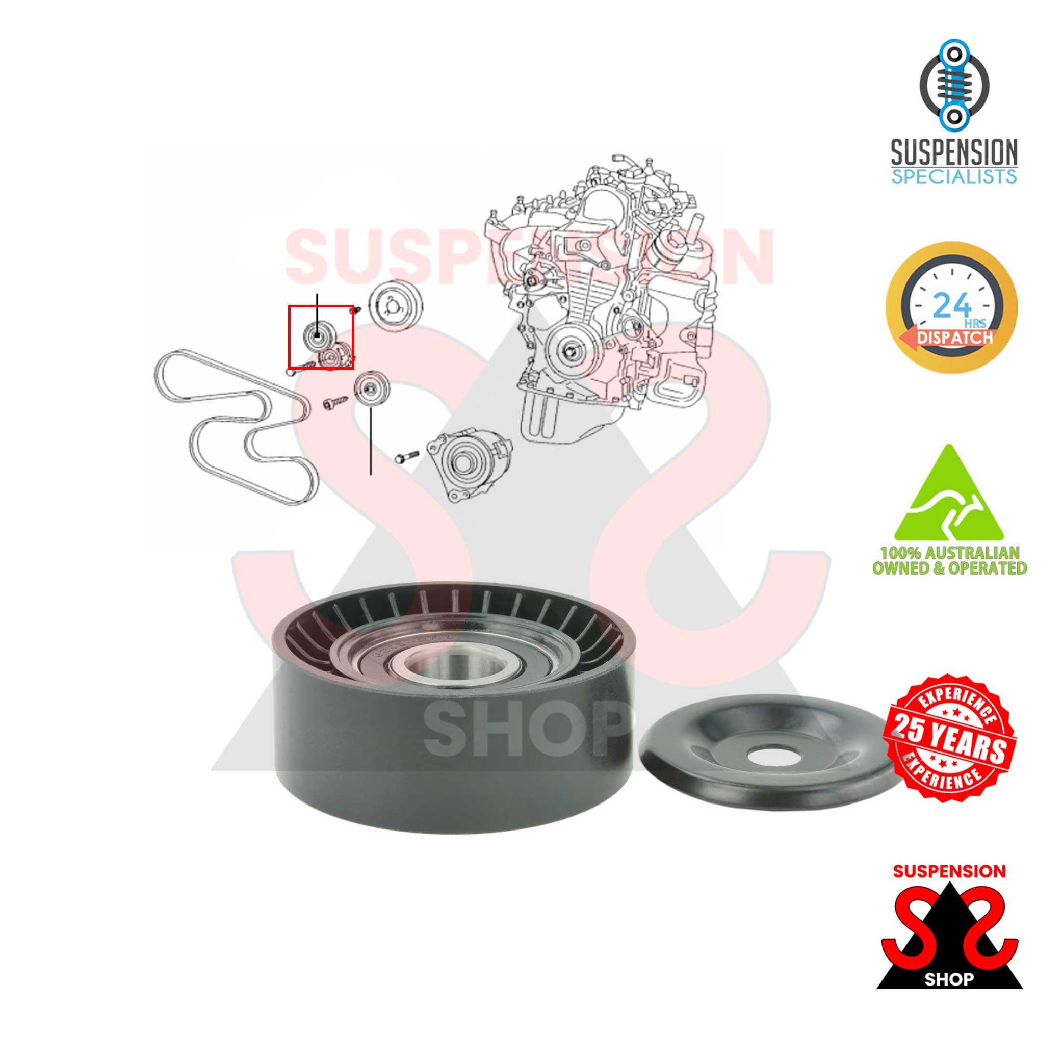 Inner Outer Drive Belt Tensioner Pulley for Land Rover Discovery Sport P200 P250