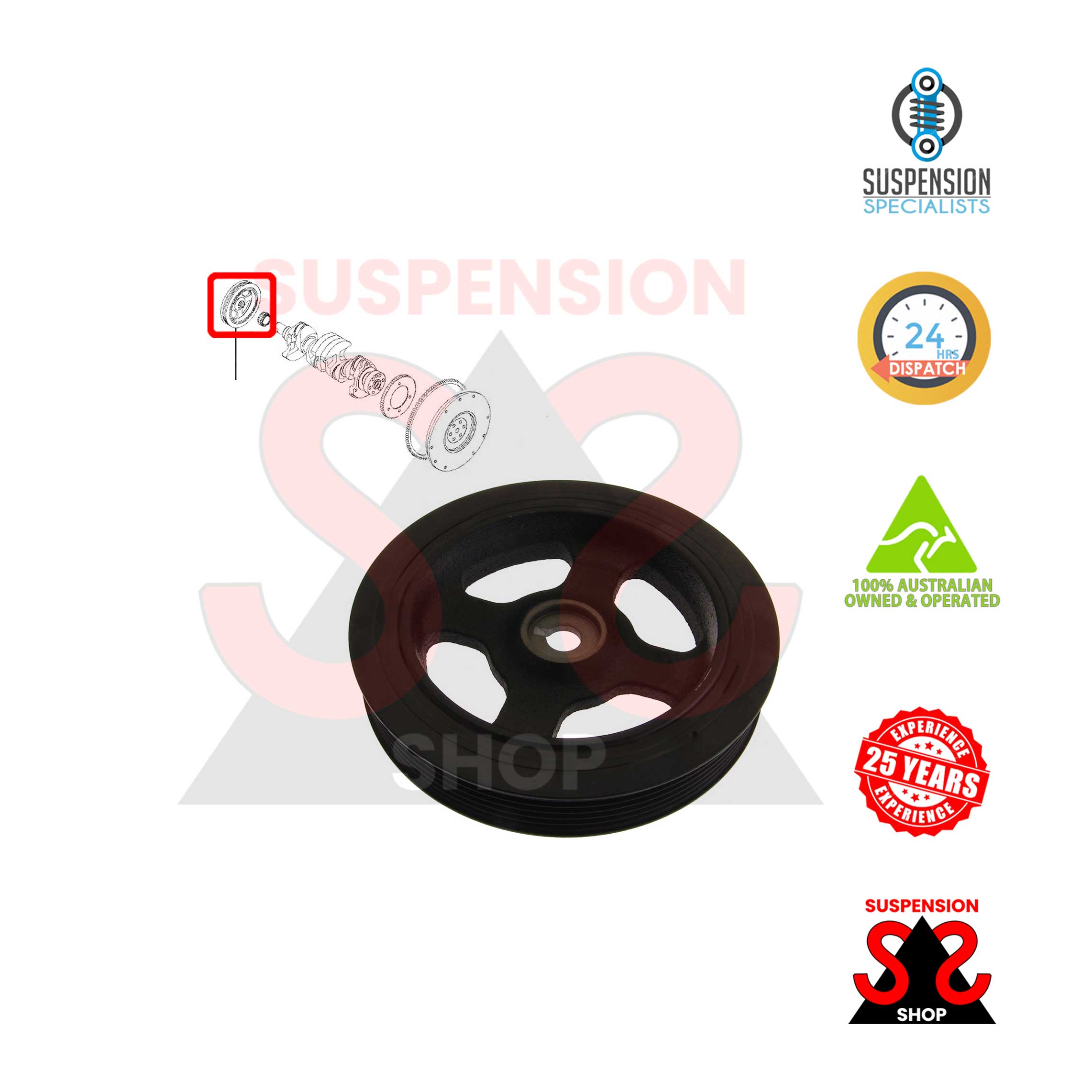 Outer Crankshaft Pulley, Harmonic Balancer for Hyundai i30 2007-2021