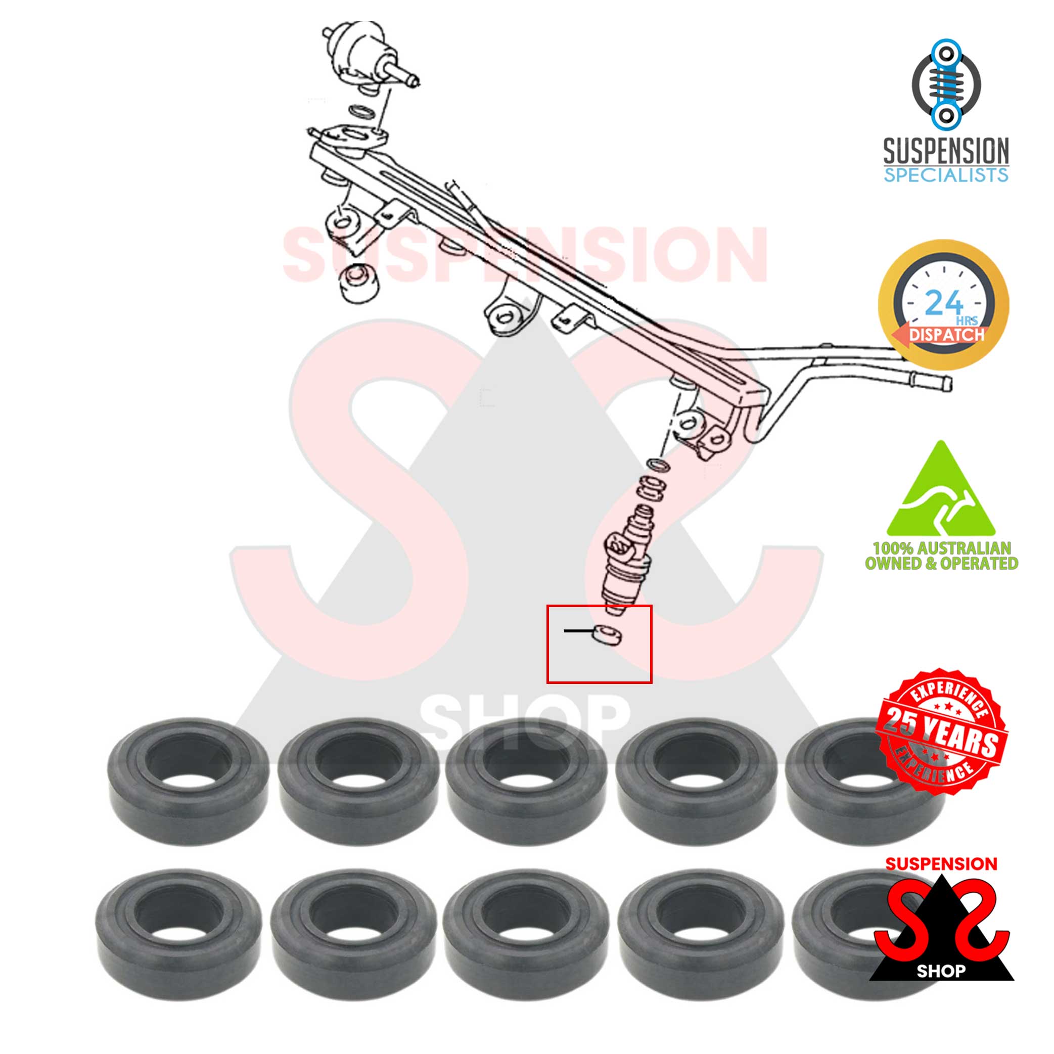 Seal Ring, injector x10 for Suzuki Jimny JB33 JB43 SN413 1998-2005