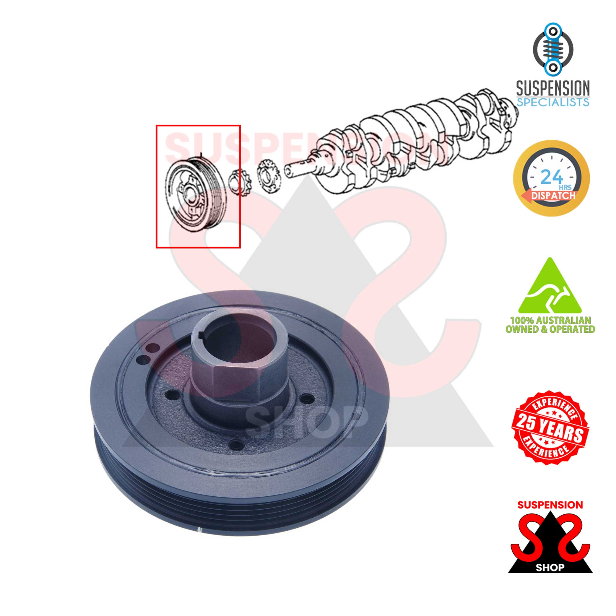 Crankshaft Pulley, Harmonic Balancer for Toyota HiAce RCH12 RCH22 RZH10 RZH103 R